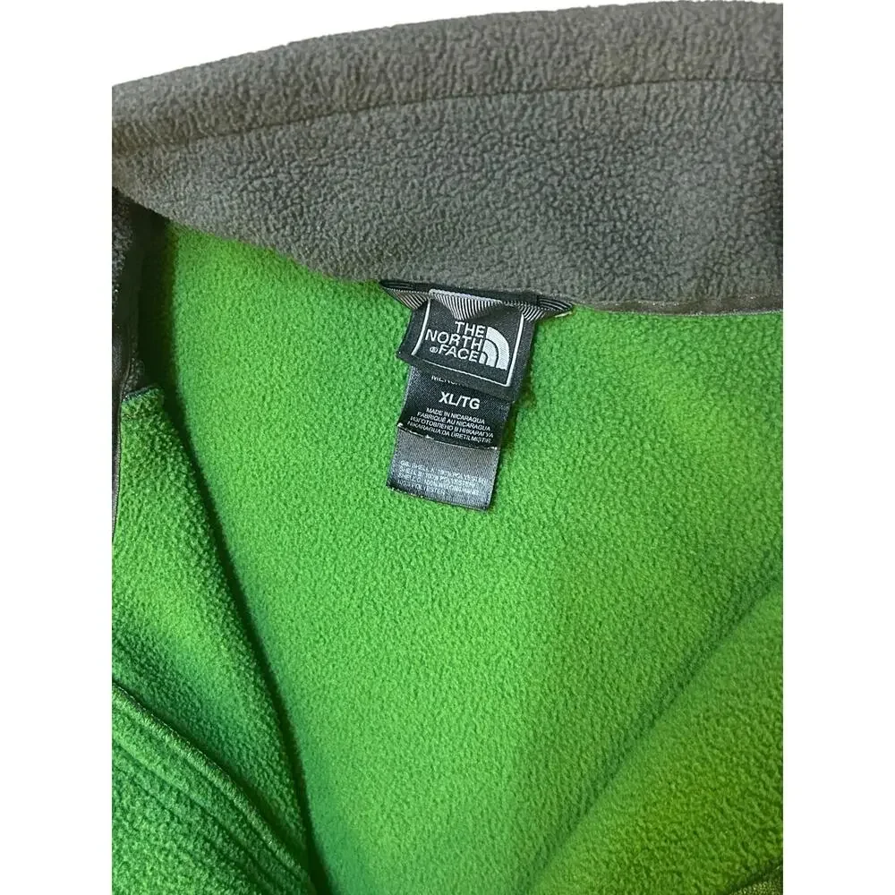 The North Face Men’s Full Zip Fleece Jacket- Green & Charcoal Grey- Size XL